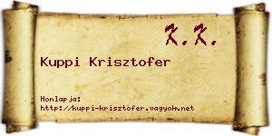 Kuppi Krisztofer névjegykártya